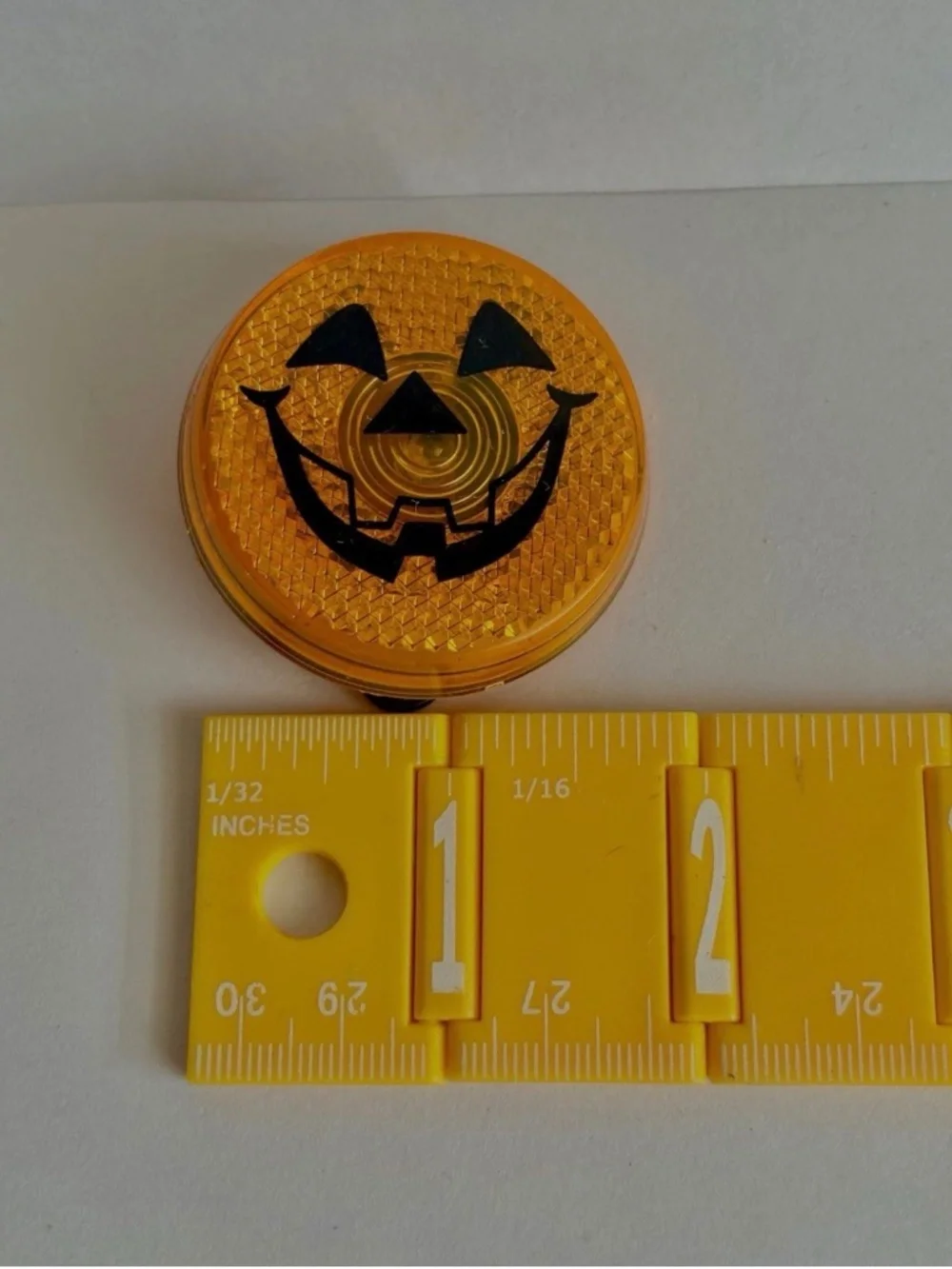 Vintage Halloween Safety Reflector Light Pumpkin Trick or Treating Retro Battery